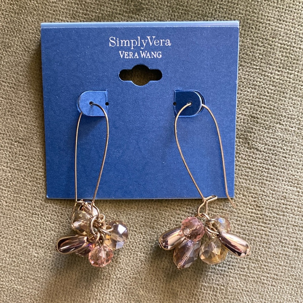Vera Wang beaded pierced earrings